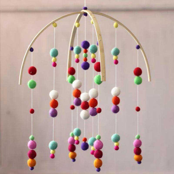 Baby's Mobile with Colorful Wooden Beads, made in Germany (Multicolor)